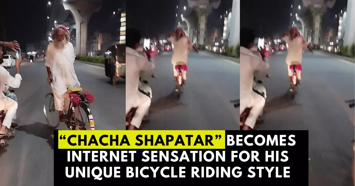 “Chacha Shapatar” Becomes Internet Sensation for His Unique Bicycle Riding Style