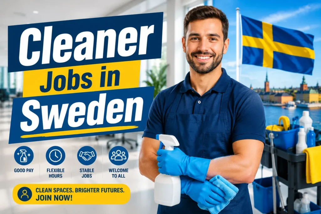 Cleaner Jobs in Sweden with Visa Sponsorship 2026